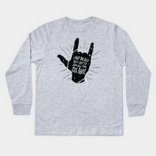 I May Be Old But I Got to See All the Cool Bands // Retro Music Lover // Vintage Old School Skeleton Guitar Rock n Roll // Rock On Hand Sign Alt Kids Long Sleeve T-Shirt